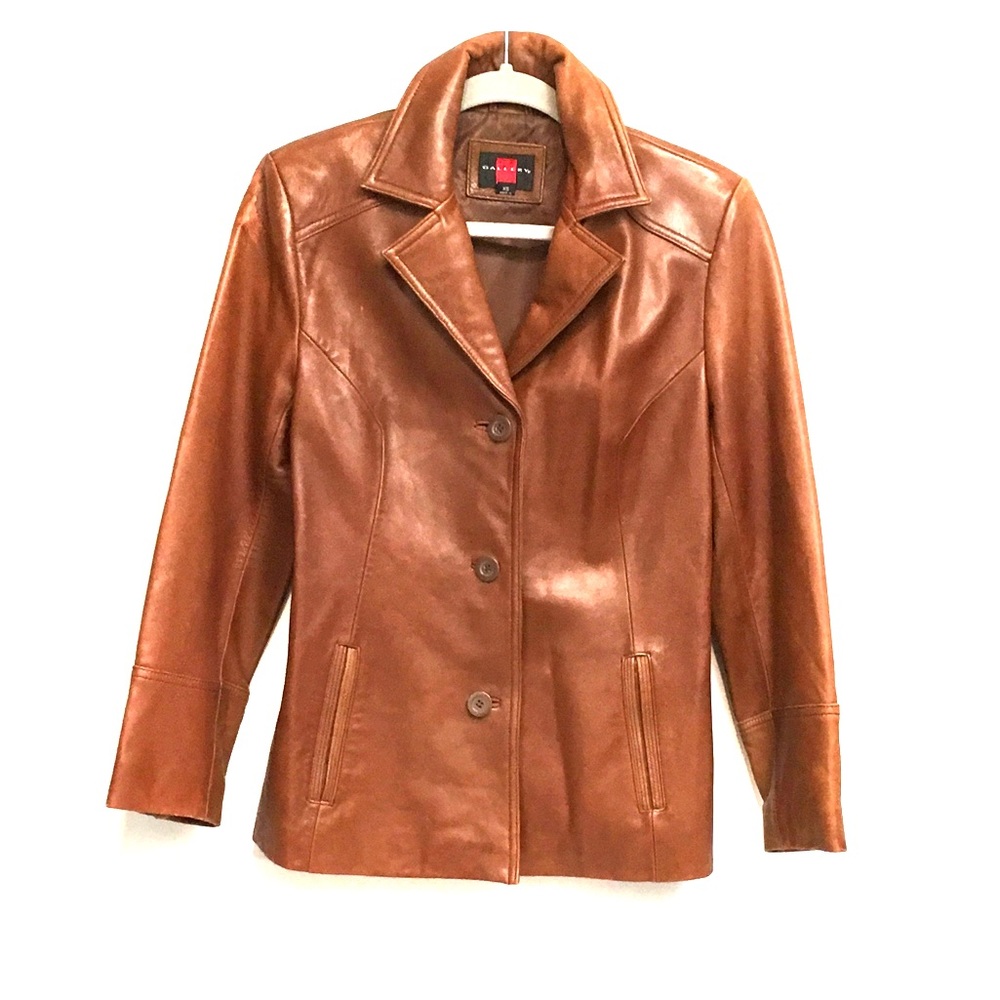 Leather Three Button Coat